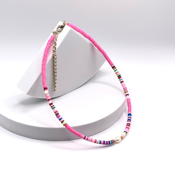 NEW…..Heishi Beaded with Freshwater Pearl Necklace - Picture 5 of 10